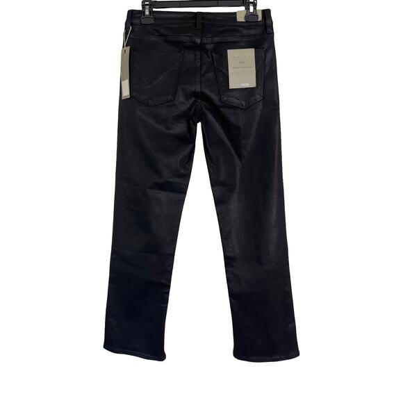 Hudson Jeans Nico Coated Black Mid Rise Straight Ankle Size 28 NWT - Picture 5 of 10